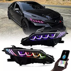 8PCS 1.5 Inch Car 5D Crystal Matrix Led Angel Eyes Flowing Mask DRL WRGB For Bi Led Module Matrix Projector Lens Car Accessories