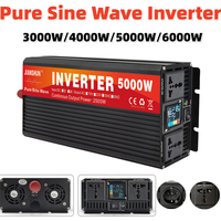 Pure Sine Wave Inverter 3000W 4000W 5000W Power DC12V 24V 48V 60V To AC220V Voltage Converter Double Socket Solar Car Inverter