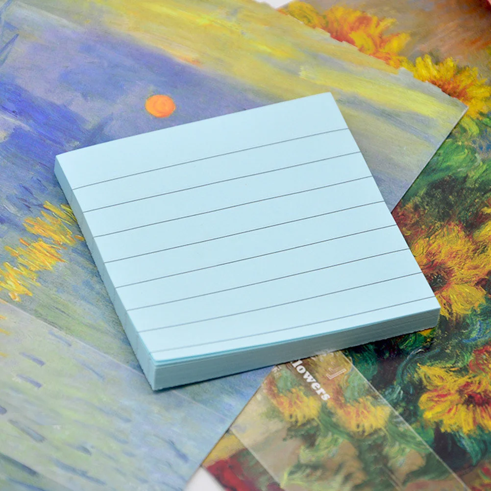 

4Pcs Square Striped Notepads Self-Stick Memo Pads Kraft Paper Index Notes Portable Compact Design for Office Study Organization
