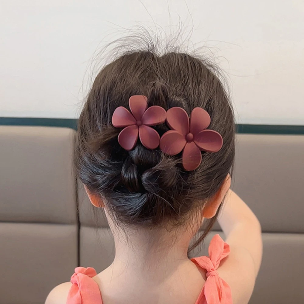 Frosted Doppel Blume Große Haar Clip Mädchen Haarnadeln Frauen Kopfbedeckung Pferdeschwanz Acryl Entenschnabel Clips Haar Clip Haar Zubehör