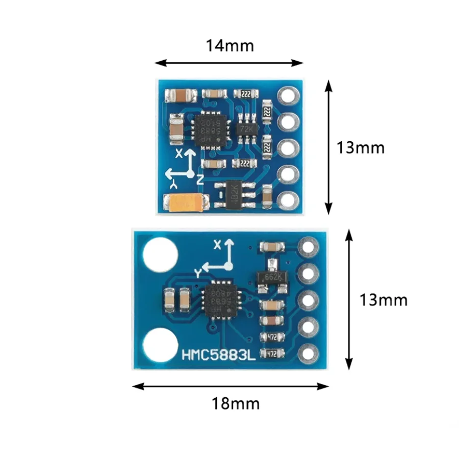 2PCS HMC5883L/QMC5883P Three-Axis Magnetic Sensor Electronic Compass Module GY-271/273
