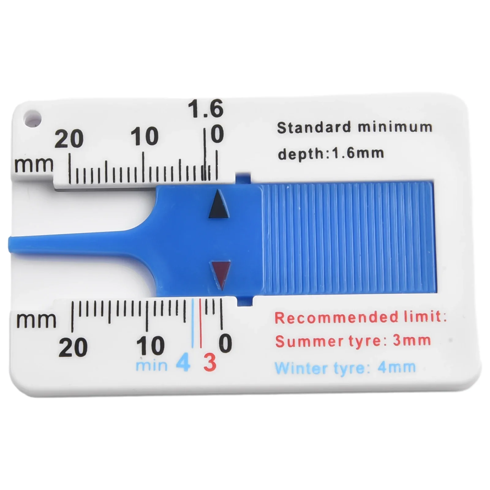 Depth Caliper Tire Tread Ruler 0~20mm 40mm/1.57inch 65mm/2.56inch Compact Design Convenient To Store Easy To Use