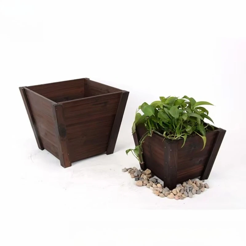 

Set of 2 wooden barrels, bathtub and wooden flower pot/planting pot and wooden bucket