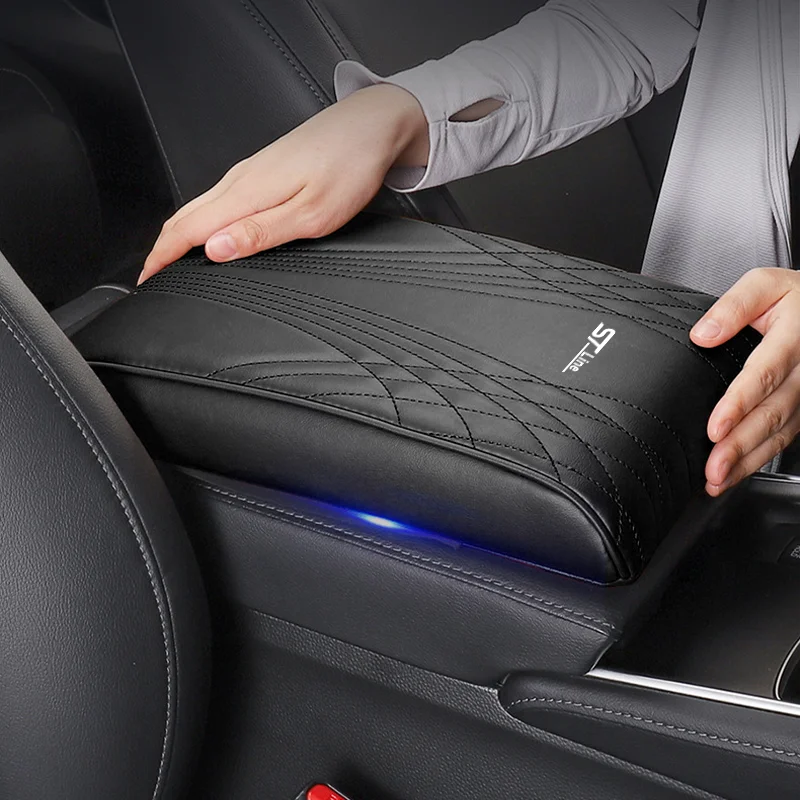 Car Center Console Armrest Box Height Pad For Ford ST STLine MK3 MK4 Kuga Fiesta Memory Cotton Elbow Support Armrest Cushion Pad