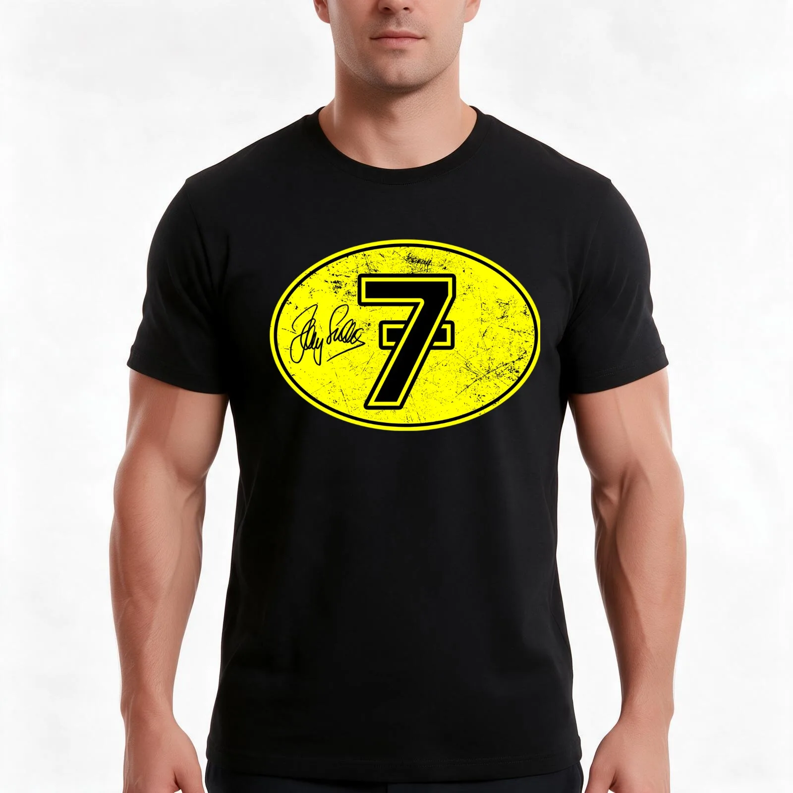 Barry Sheene Lucky 7 T-Shirt Summer Casual Cotton Tee Oversized Streetwear Tops Vintage Graphic Print Loose Fit Short Sleeve