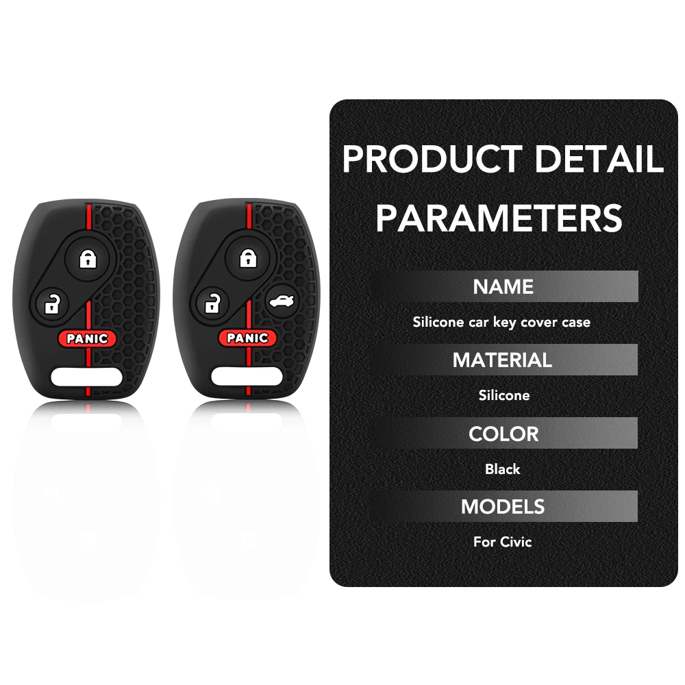 Silicone Car Remote Chain Key Case For Honda Accord Civic CRV Jazz Fit Pilot SRV FRV Civic 8th Generation Caps Key Cover