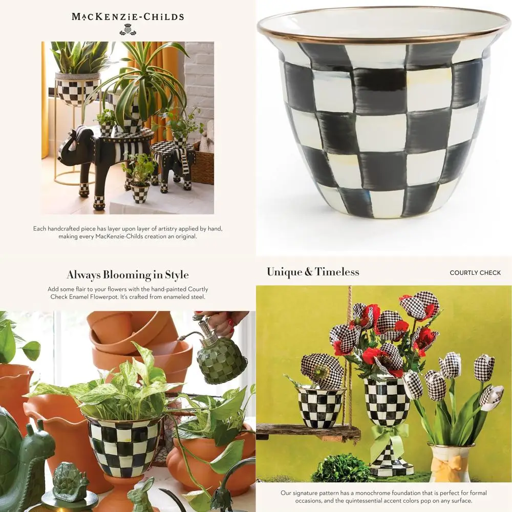

Элегантный горшок для растений в придворную клетку для садоводства в черно-белом цвете