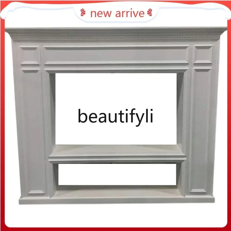 KK80  American country solid wood fireplace TV cabinet French simple background wall fireplace