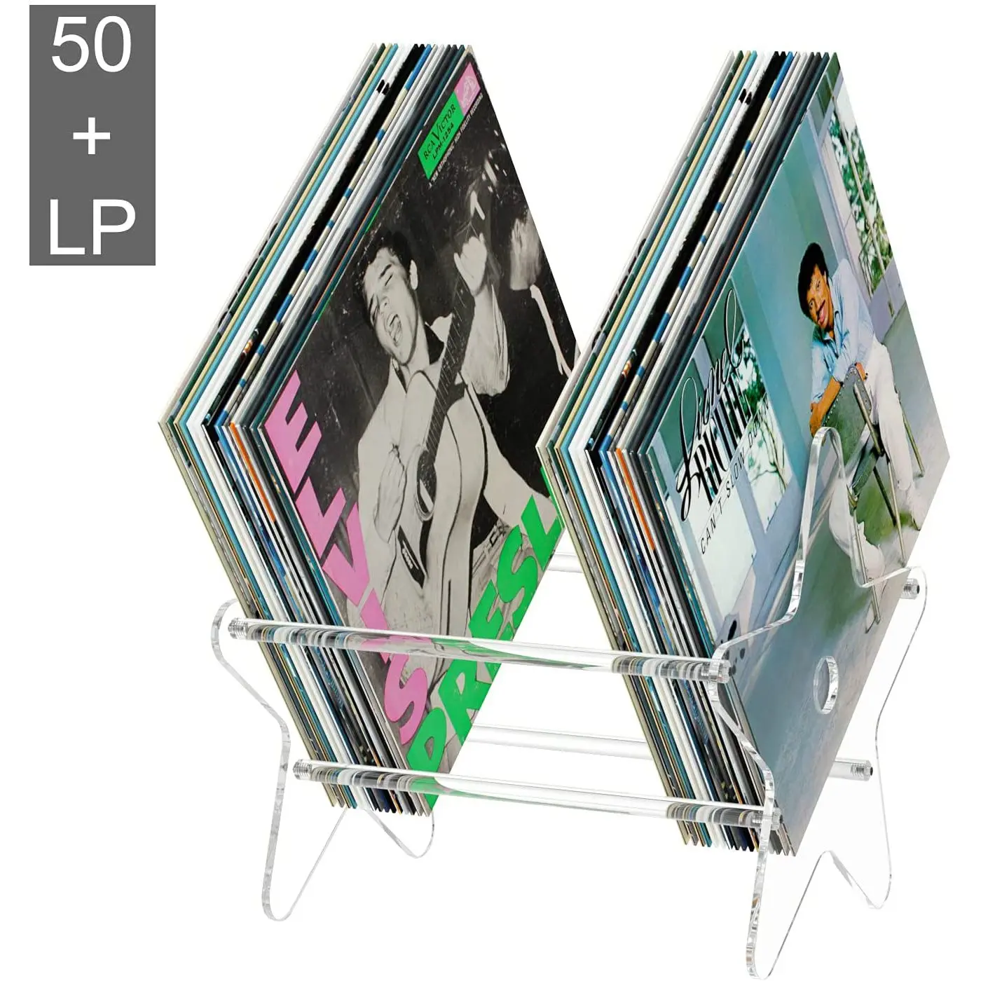 Clear Vinyl Record Storage Holder - Record Display Stand for Albums 12 Inch Acrylic Desktop Vinyl Shelf Holds