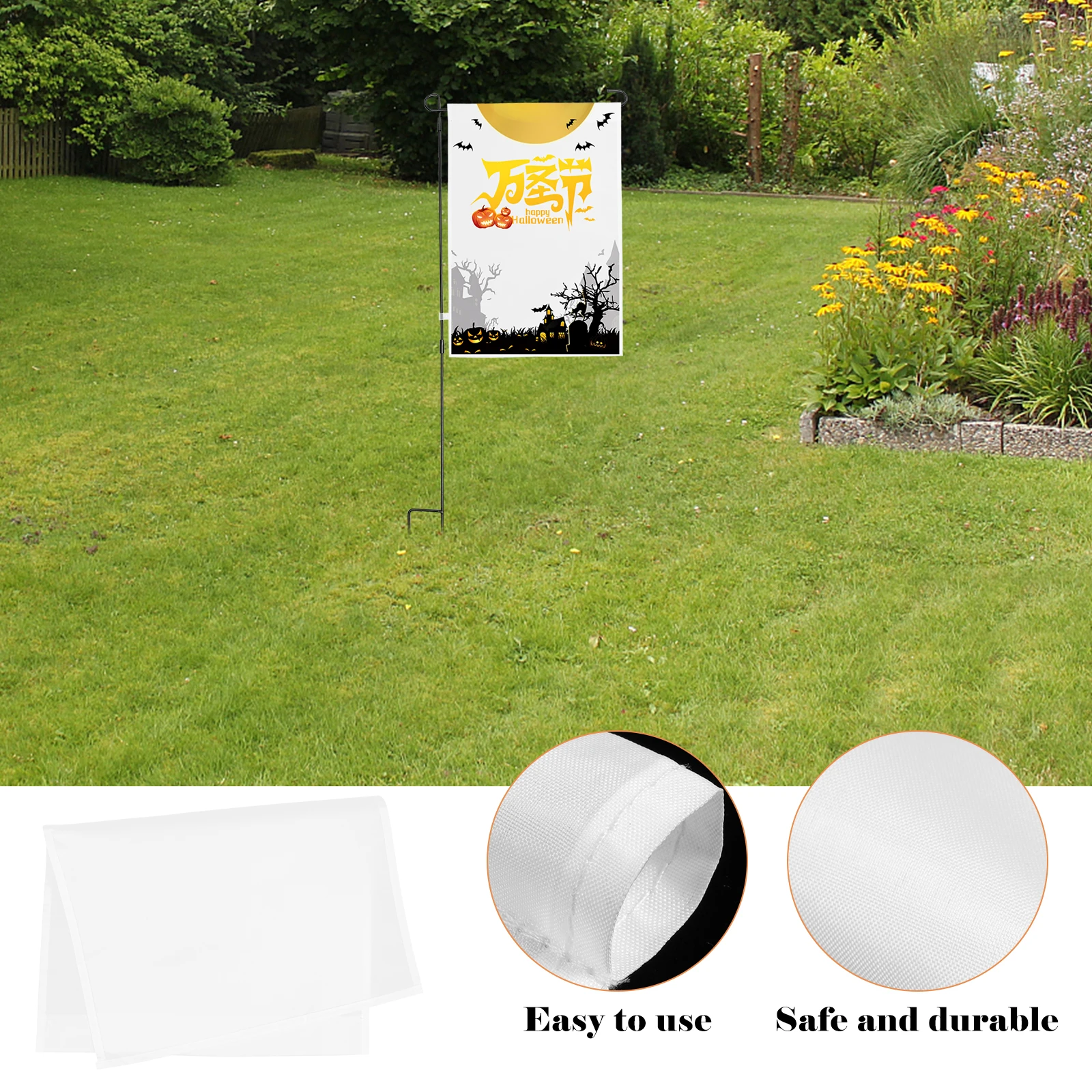 

10pcs Blank Diy White Yard Decorations Home Ornaments Plain Flags For Outdoor Indoor Party Garden Decoration Solid White Lawn