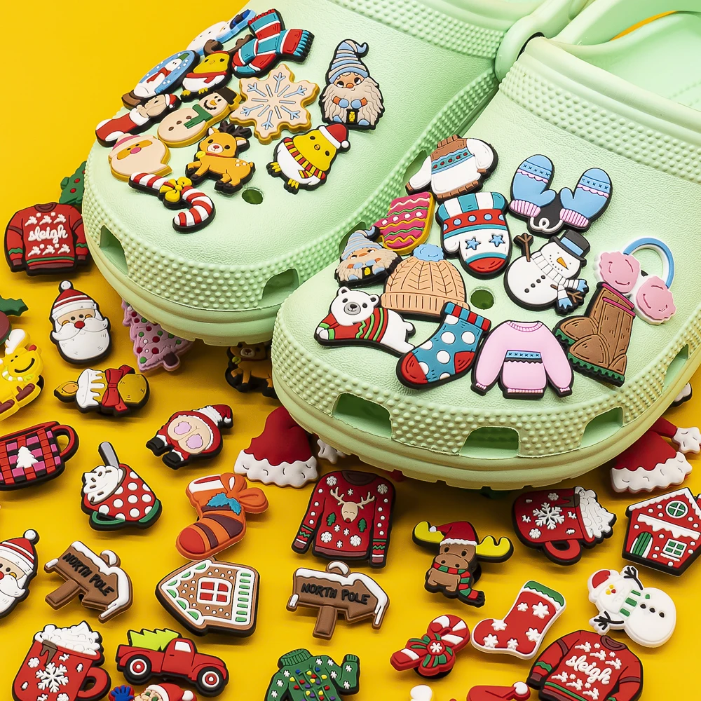 1/20/50 قطعة عيد ميلاد سعيد الأحذية السحر للرجال النساء الاطفال سانتا عيد الميلاد قبعة دبابيس الأحذية زينة اكسسوارات الحفلات هدية حلية #2