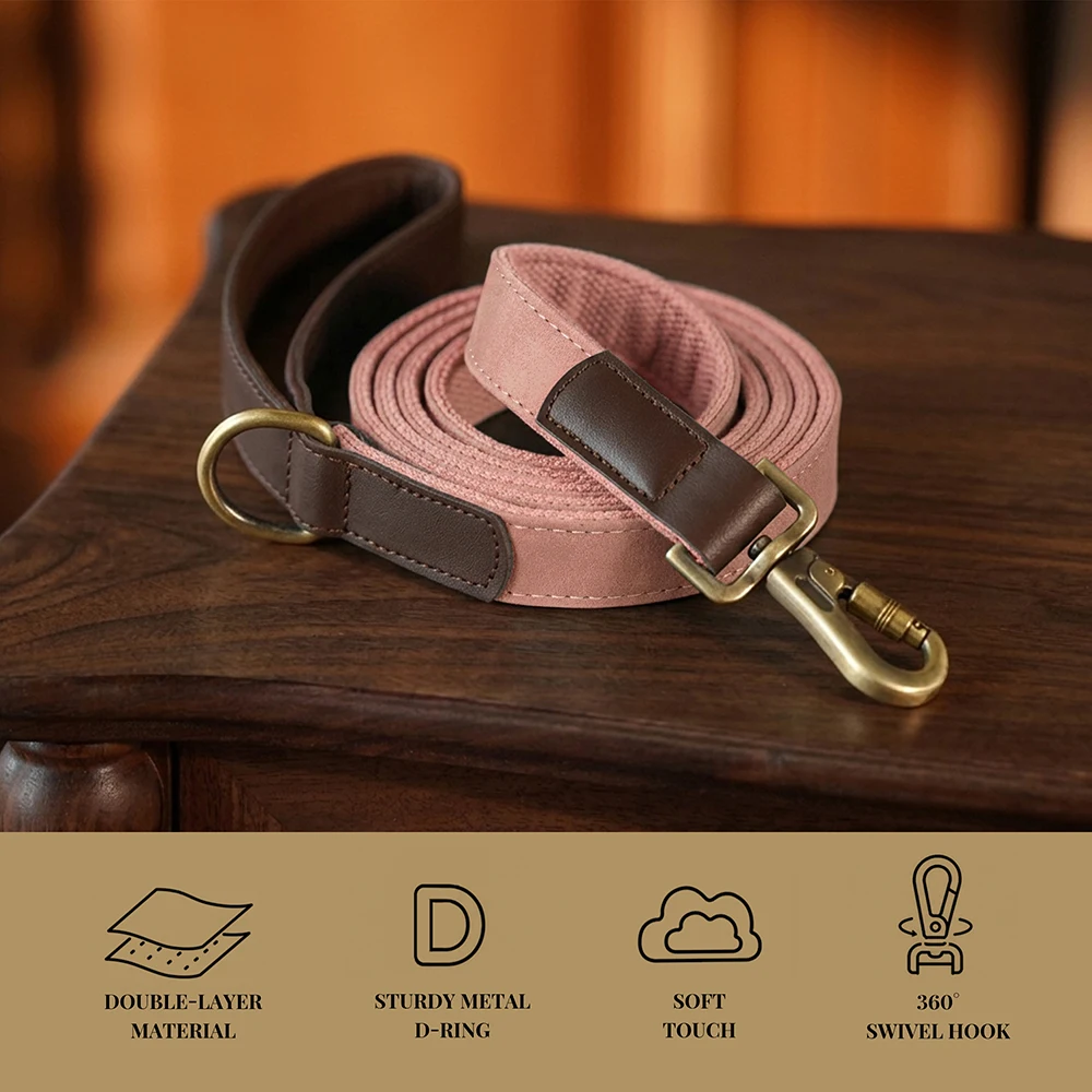 1,5m Lange PU-Leder Gepolsterte Hundeleine Langlebige & Retro-Hundeleine für Kleine und Mittelgroße Hunde in 9 Farben Erhältlich – Detail 10