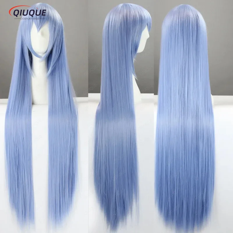 Anime Akame ga KILL! Esdeath Cosplay Wig 100cm Long Straight Blue Heat Resistant Synthetic Hair Party Role Play Wigs + Wig Cap