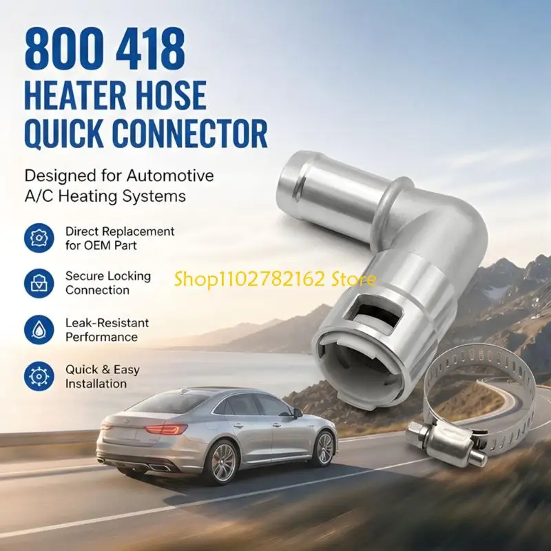 547B 800-418 3/4 In Heater Hose Fitting Metal HVAC Hose Joint with Band for Vehicle