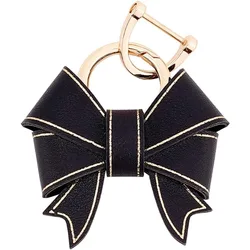 1PC Bowknot Keychain for Women PU Leather Cute Bow Key Ring Personalized Car Key Holder Purse Handbag Pendant