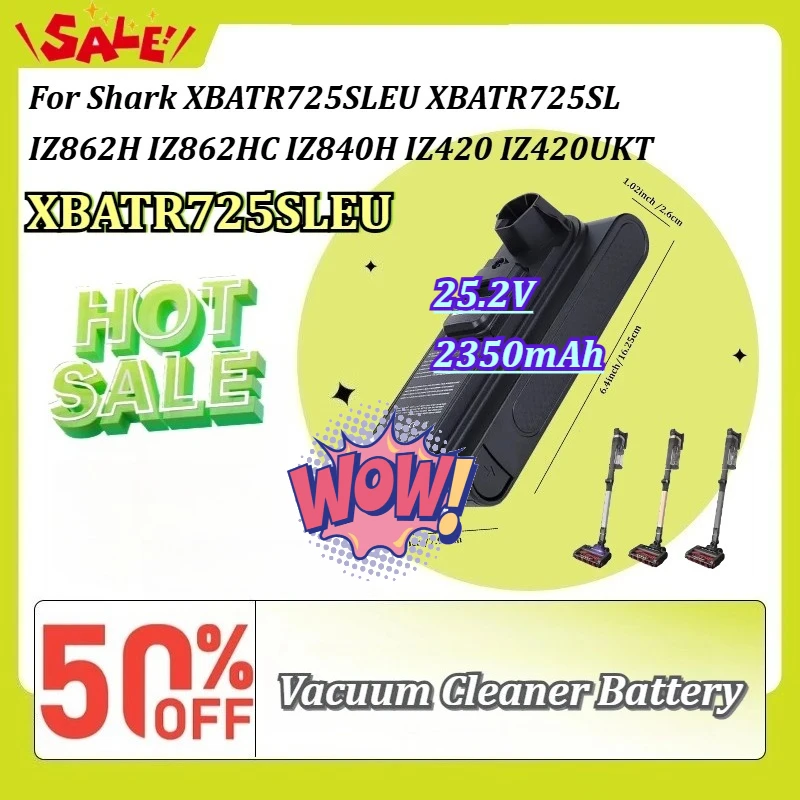 New 25.2V 2350mAh Replacement Battery for Shark XBATR725SLEU Compatible IZ862H Wireless Vacuum Cleaner Rechargeable Battery
