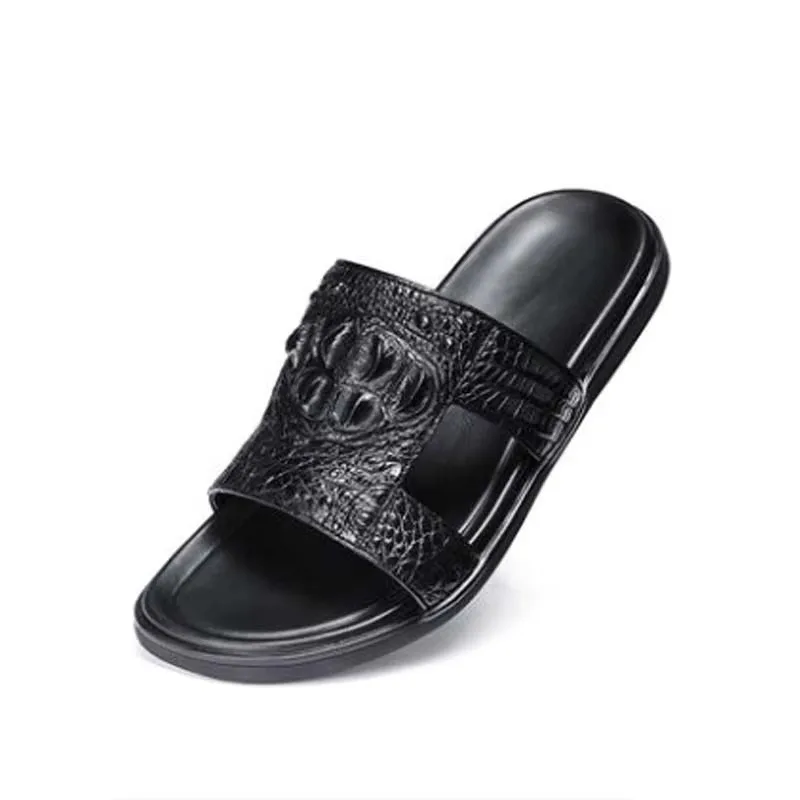 ouluoer crocodile men slippers  male  crocodile men sandals  men  male slippers  Wear outside men slippers