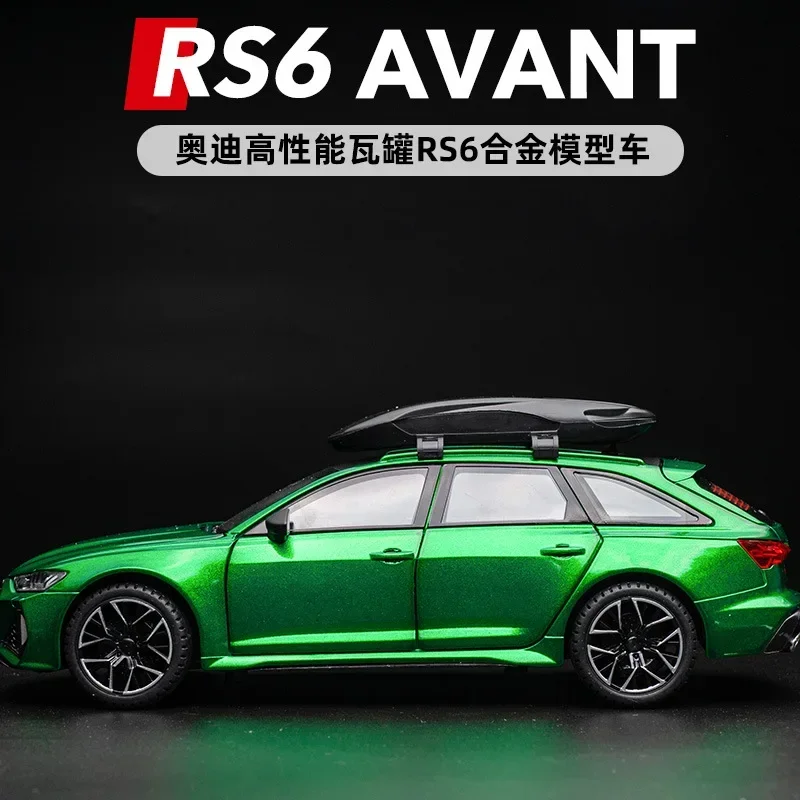 1:24 Audi RS6 Avant Station Wagon Alloy Car Model Diecast Metal Toy Car Model Simulation Sound and Light Kids Toys Gift C160