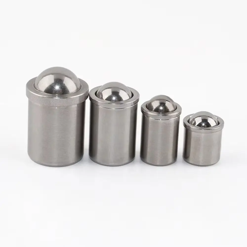10Pcs 304 Stainless Steel Ball Spring Plunger 2-12mm Smooth Body Push Fit Spring Plunger Anti Rust Threadless Press Fit