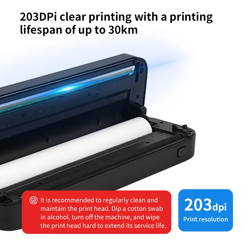 Imagem -04 - Impressora Térmica Bluetooth Portátil sem Tinta Móvel sem Fio Arquivo de Foto Impressão para Ios Android a4 203dpi Luxmoc-a4dy