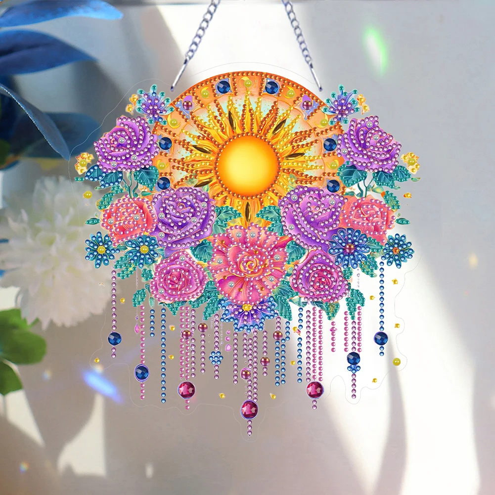 

Acrylic Special Shape Flower Sun 5D DIY Diamond Painting Dots Hanging Pendant