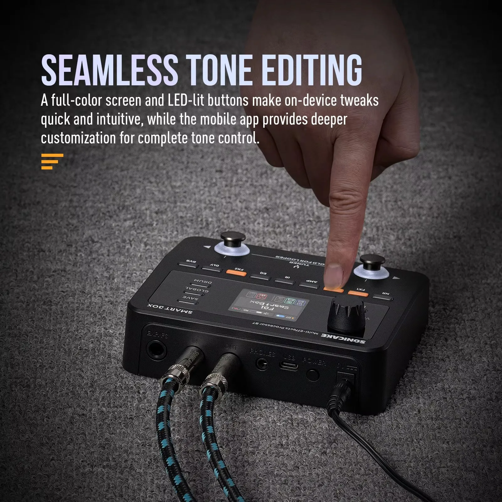 sonicake smartbox 殆ど新品 おまけつき SONICAKE Smart Box Multi-Effects Processor for Guitar Bass 130+