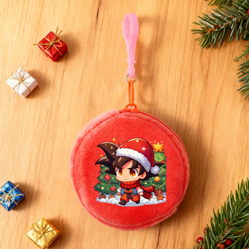 

Dragon Ball Red Coin Purse Zero Christmas Wallet Round Bags Anime Cartoon Mini Fashion Headphone Storage Bag Birthday Xmas Gift