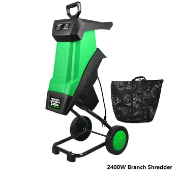 50L Garden Shredder Leaf Branch Shredder Electric Crusher Garden Tools Wood Crusher Breakable Branches 2400W