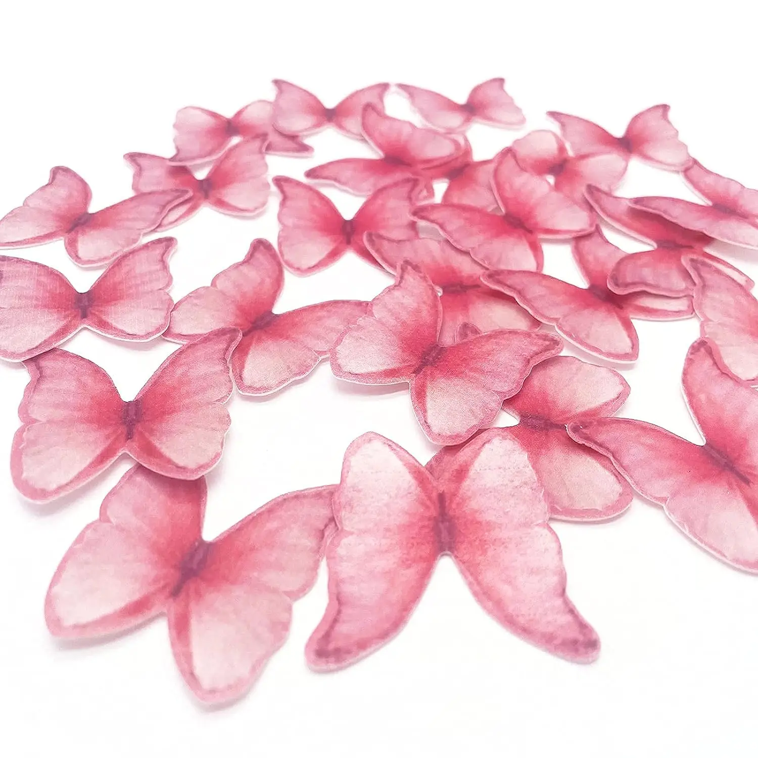 48/160 Stück rosa Schmetterlinge Cupcake Topper Papier Schmetterling Kuchen Topper für Geburtstag Braut Baby Dusche Mädchen Kuchen Dekorationen – Detail 3