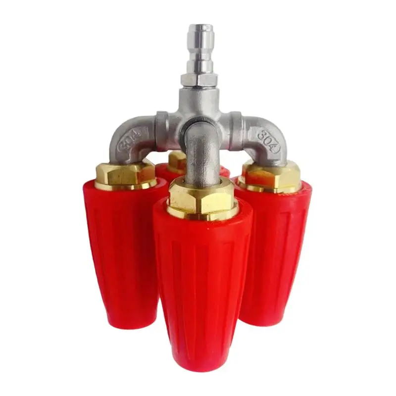 Pressure Washer Nozzle Rotating 4-in-1 Power Washer Nozzle Pressure Washer Tips Efficient Head Spray For Wall Deck Floor