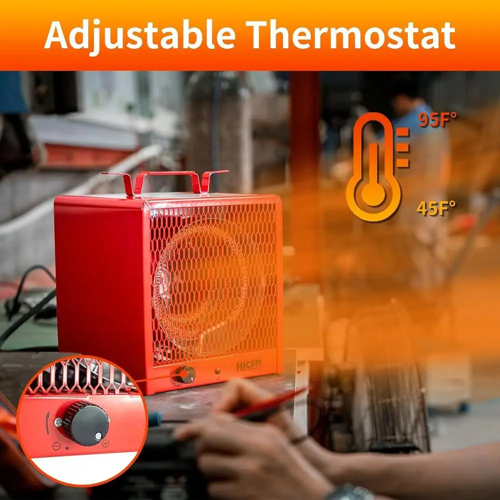 Termoventilatore elettrico portatile 240V 4800W Termostato per riscaldamento rapido Controllo Motore chiuso Caratteristiche di sicurezza Uso interno Design durevole