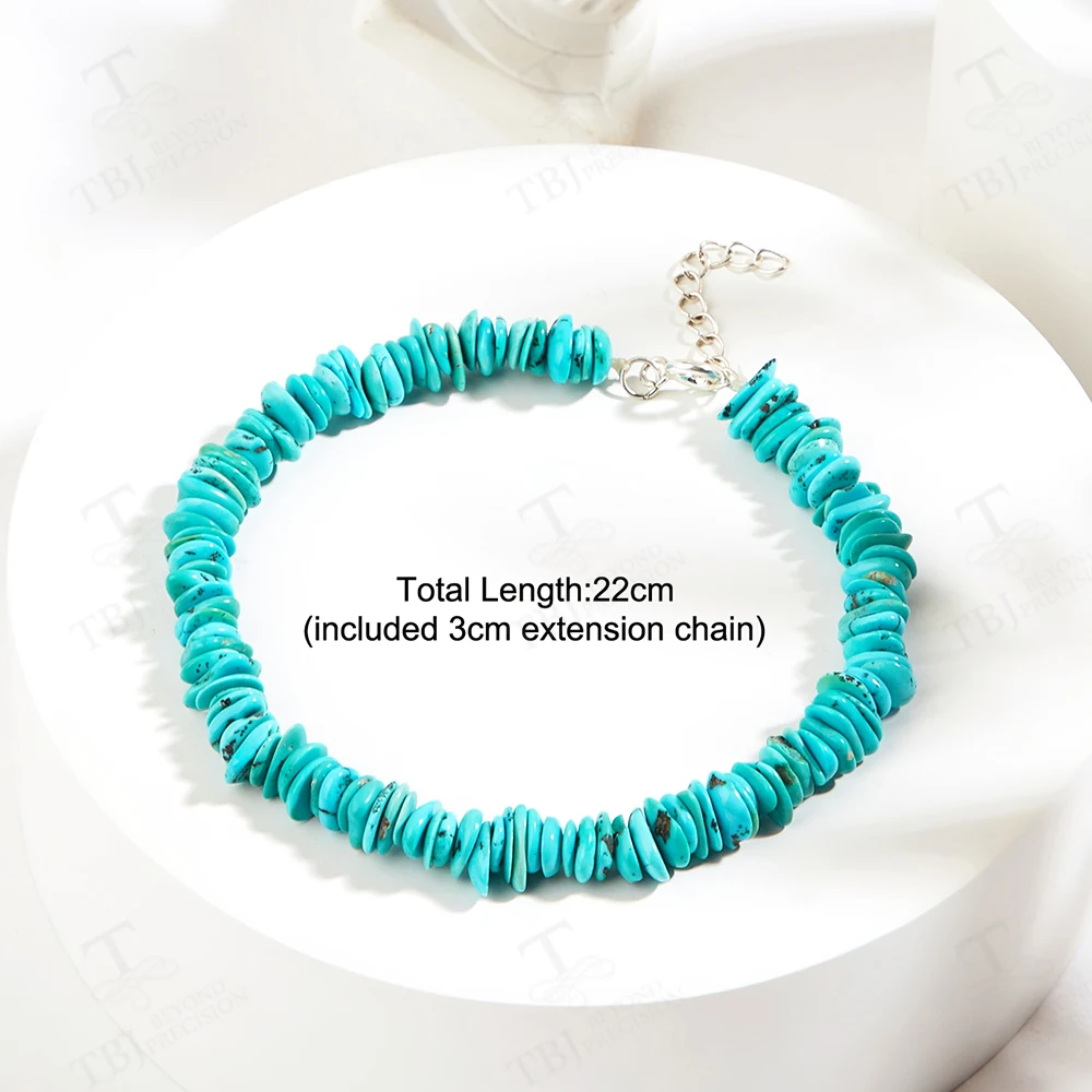 سوار فضي مصنوع يدويًا للسيدات ، فيروز طبيعي ، أحجار كريمة شفاء ، مجوهرات راقية ، هدية مواعدة فاخرة ، ضوء ، ديمبر