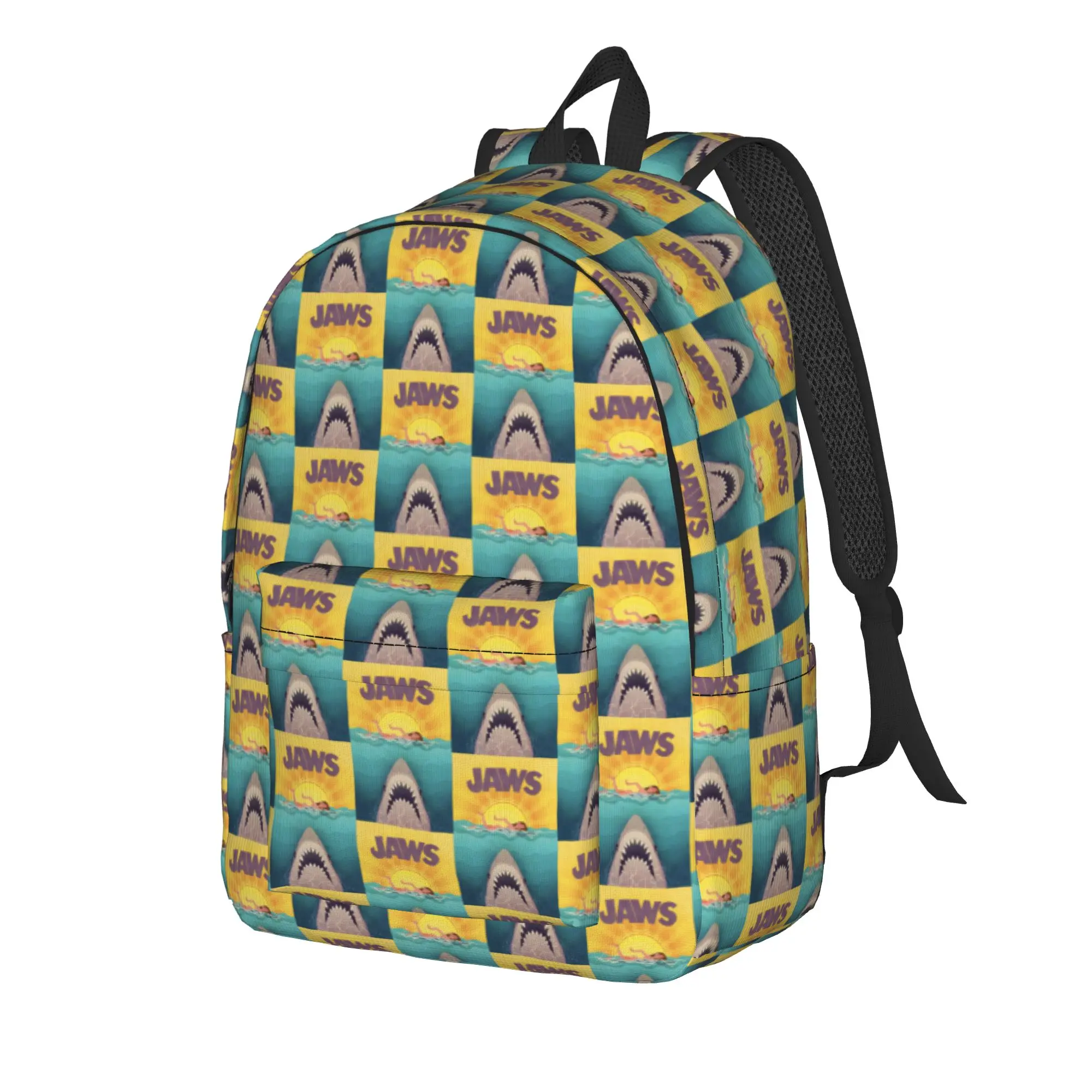 Jaws 50th Anniversary Poster Sunset Swim Backpack  Cool Backpacks Student Unisex Cycling Print School Bags Design Rucksack