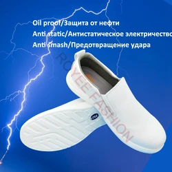 Anti-static Work Safety Shoes For Men Women Anti-smash Work Shoes White Medical Shoes Lightweight Protective Shoes Loafers botas