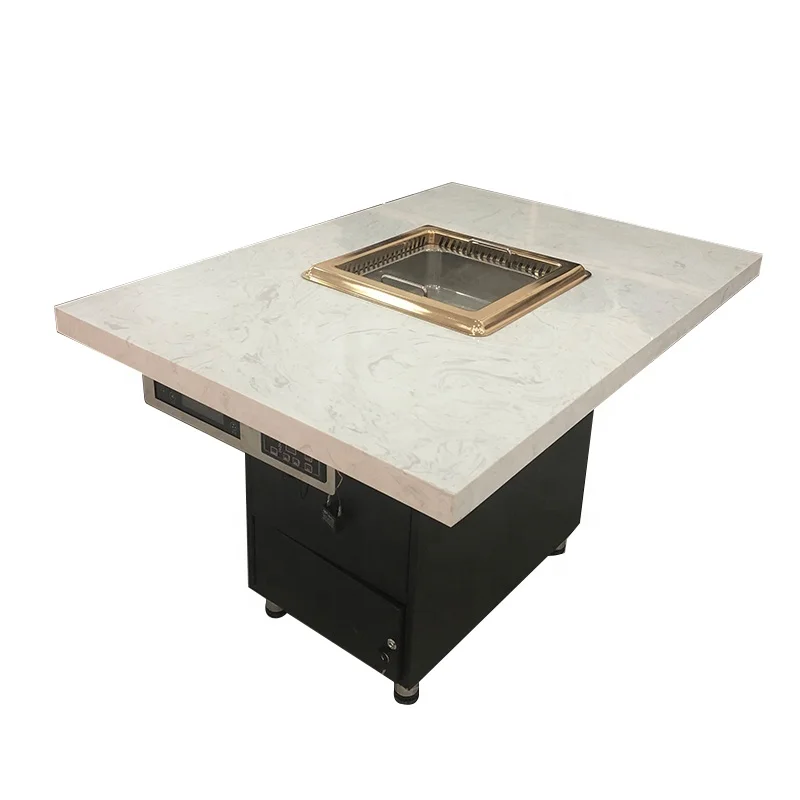 Smokeless Korean Bbq Table Commercial Top Restaurant Hot Pot Table Korean Bbq Grill Table