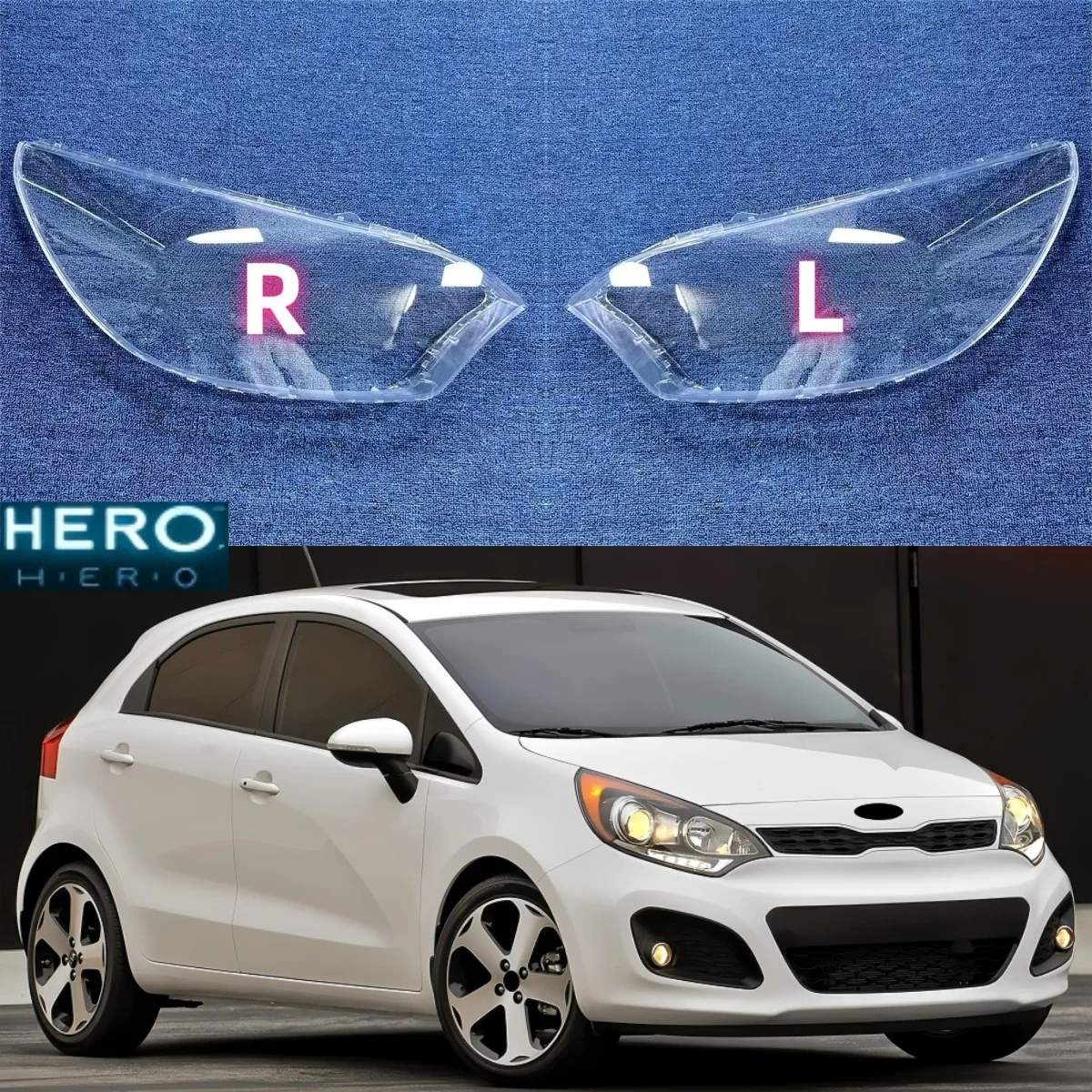 

For Kia Rio 2012 2013 2014 2015 Front Headlamps Cover Transparent Headlight Shell Lens Plexiglass Replace Original Lampshade