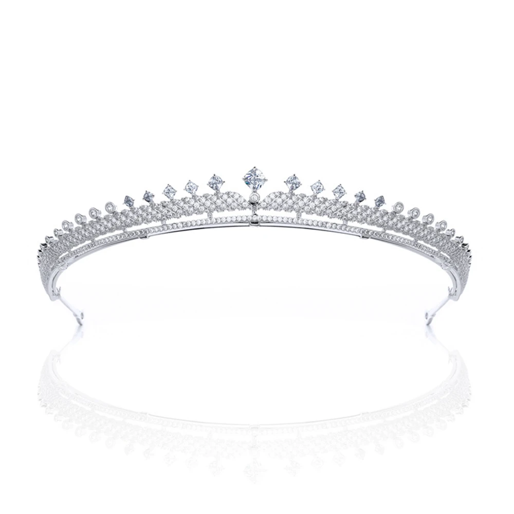 Corona de boda de lujo, tocado de novia con diamantes de imitación, accesorios para el cabello de novia hechos a mano, Tiaras y corona para fiesta, joyería para el cabello para mujer