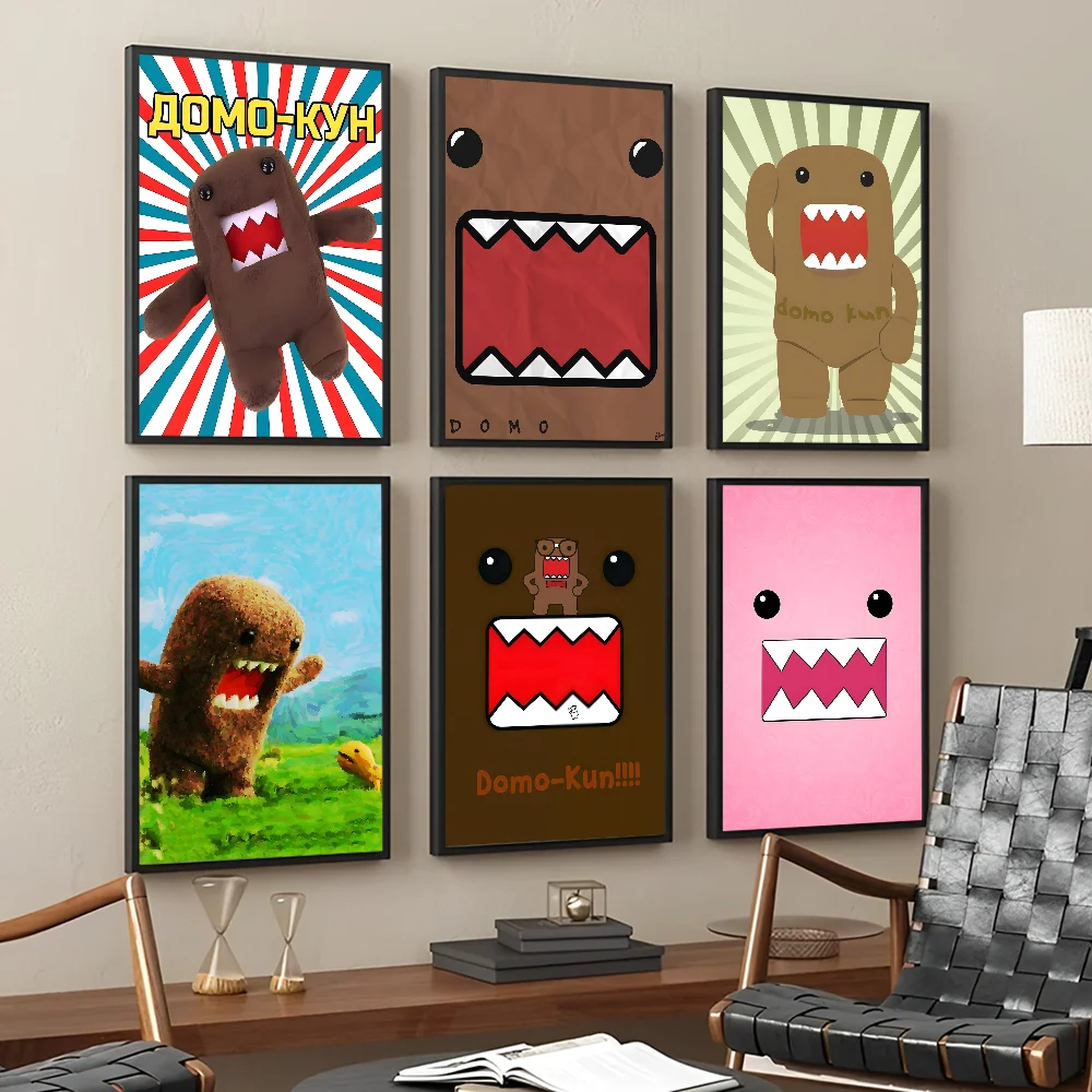 Cute Domo-Kun Classic Movie Good Quality Prints and Posters Waterproof Paper Sticker Coffee House Bar Posters Wall Stickers