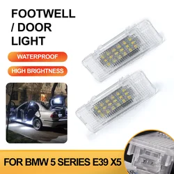 2pcs White LED Courtesy Under Door Footwell Light Interior Lamp for BMW X5 E53 1999-2006 E39 1995-2003 Z8 E52 1999-2003