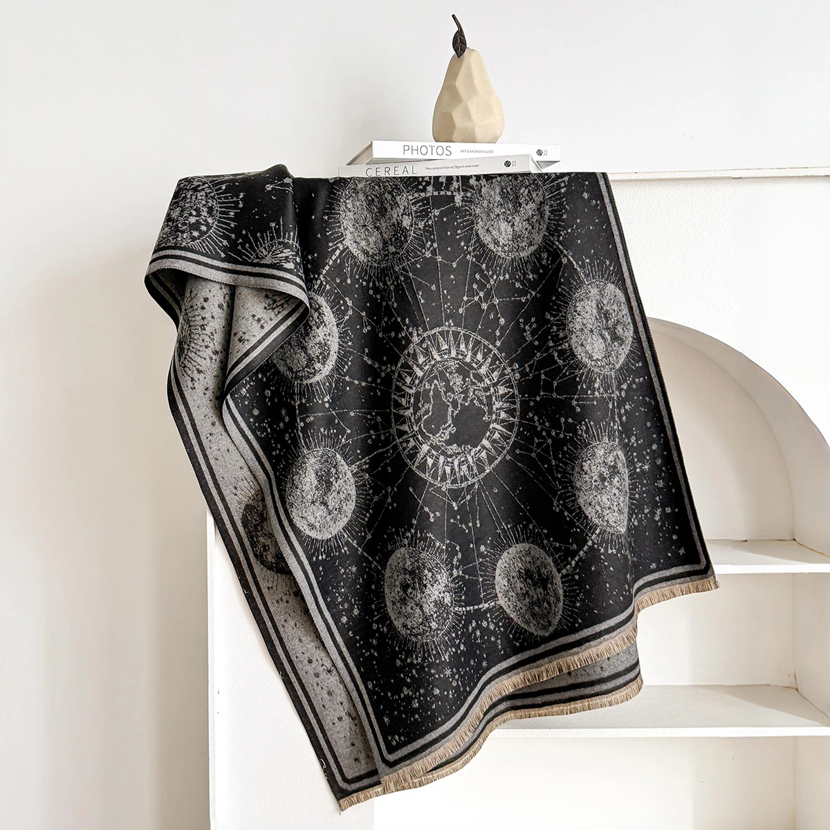 Elegante Damen-Jacquard-Pashmina-Kaschmirschals für den Winter, dicker, warmer, zweiseitiger Schal, kältebeständiger und winddichter Deckenschal – Detail 5