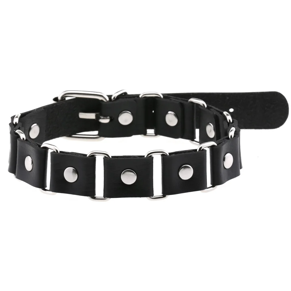 DIEZI Vintage Süße Kühle Hip Hop Niet Halsband Halskette Harajuku Gothic Club Schwarz PU Leder Kragen Drehmomente Halskette Schmuck