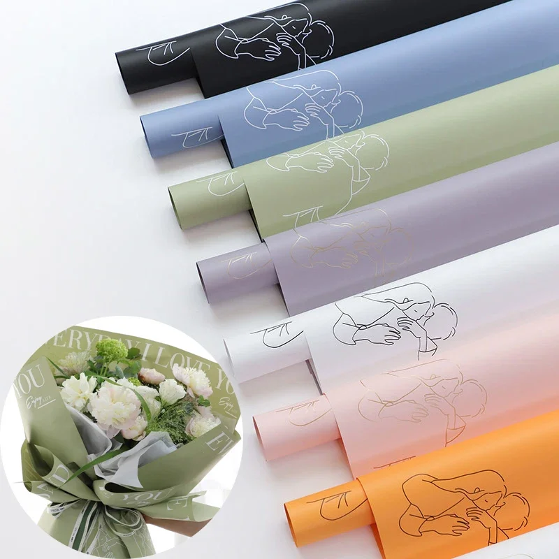 Thickened Gift Wrap Florist Bouquet Wrapping Paper Valentine\'s Day Bouquet Wrapping Paper Waterproof Rose Flower Wrapping Paper