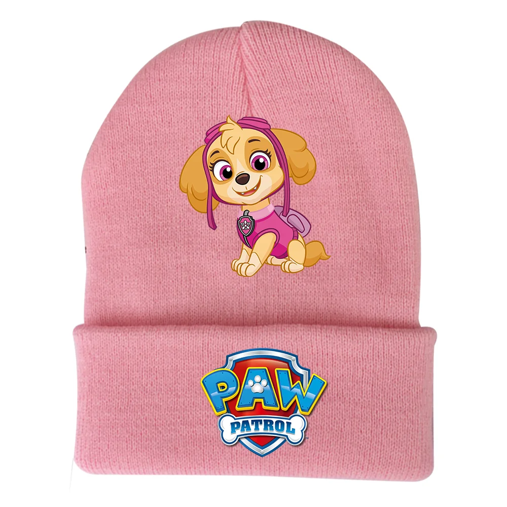 Paw Patrol Knitted Hat Chase Skye Cute Cartoon Fluorescent Headdress Boys & Girls Cold Cap Warm Hats Knitted Wool Birthday Gifts