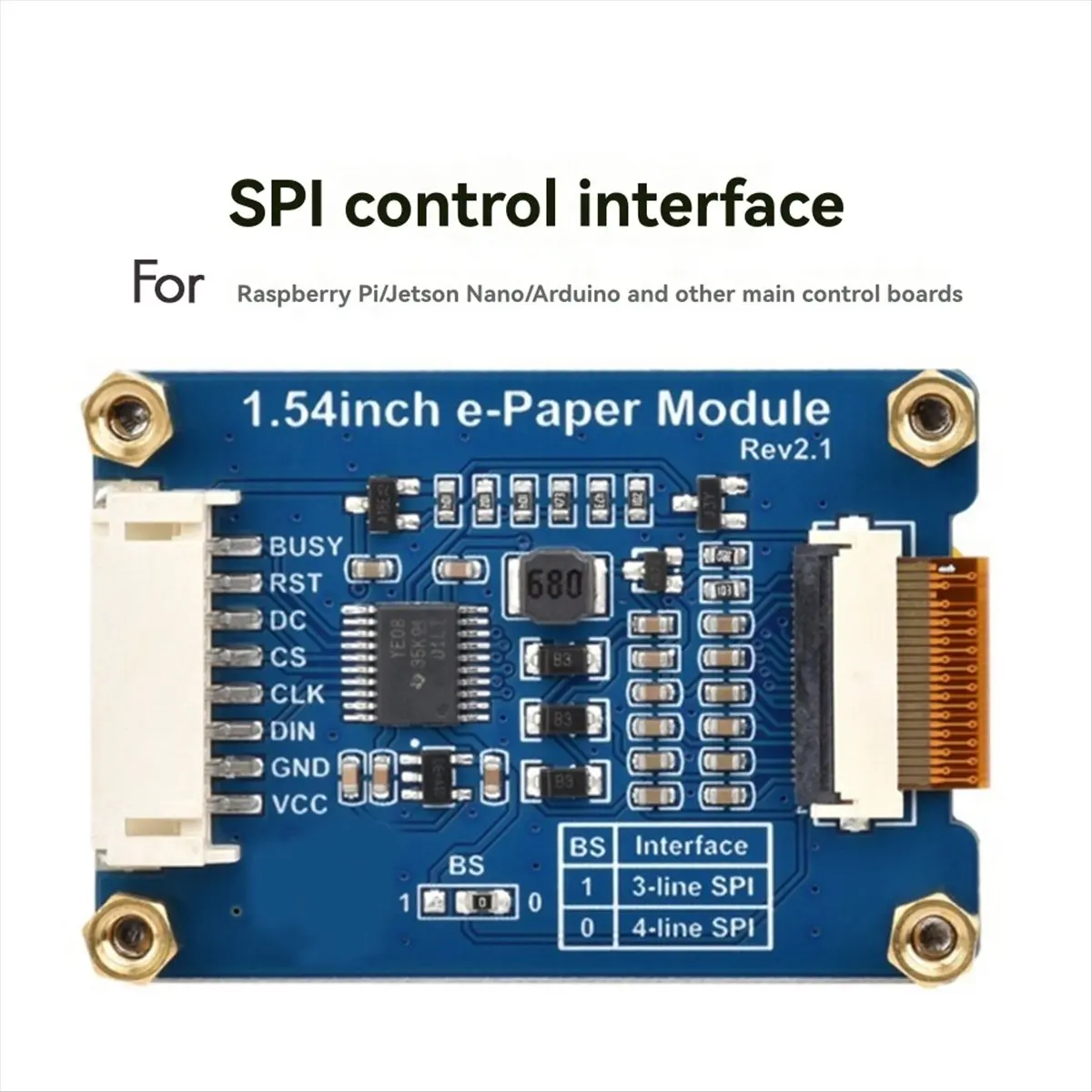 bismok-raspberry-pi-154-インチ電子ペーパースクリーン-e-インクディスプレイモジュール-spi-インターフェイス-200x200-ピクセル-jetson-nano-arduino-用