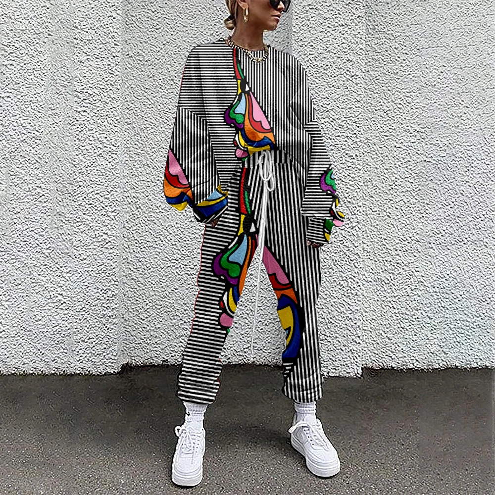 

SOJINM Women Suit Streetwear Set Women Tracksuit sweatpants 2 Piece Set Suit Outfits Printed Casual Sport sudaderas Clothing 6XL