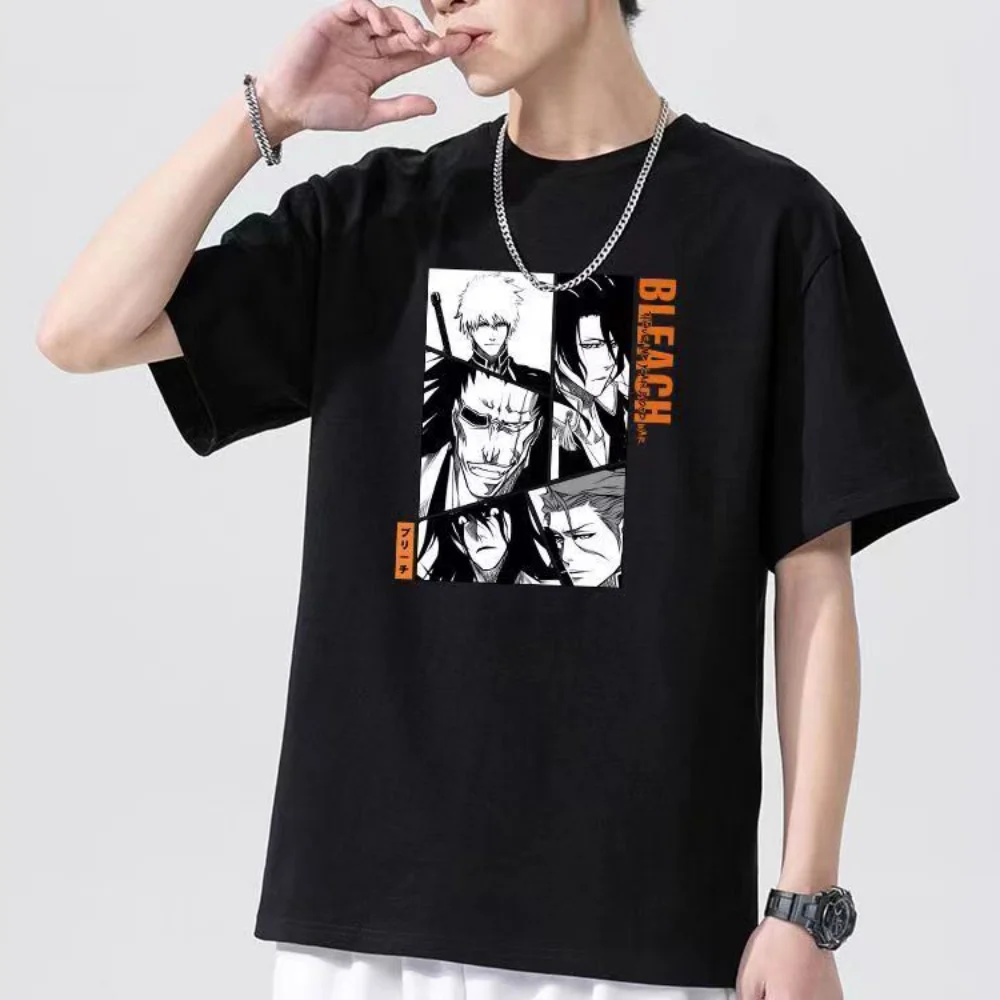 Bleach  Anime T-shirts Manga Graphic Original Oversized Men Cotton Short Sleeve Tee Women Top Summer streetwear Couple Clothing