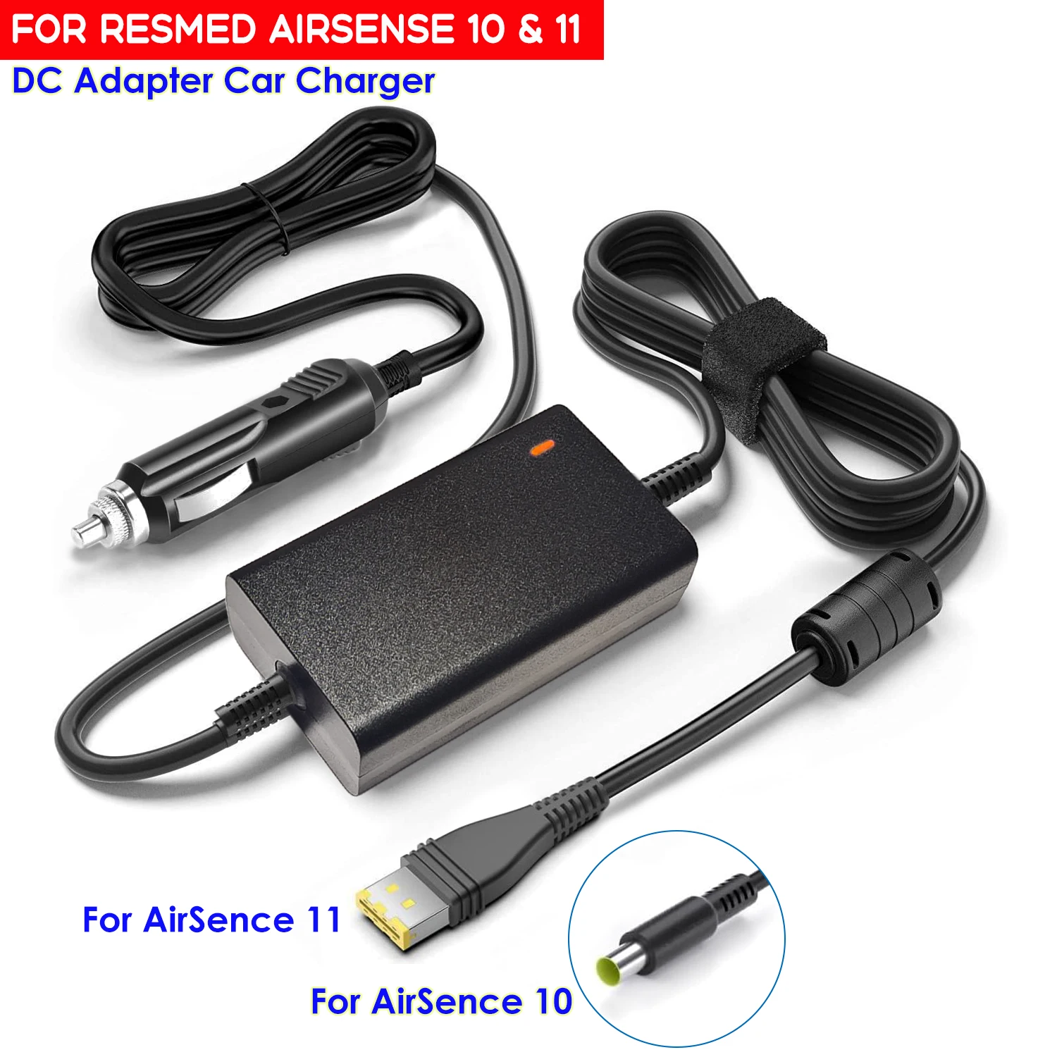 【セール中】Resmed AirSense 10/11 DC コンバータ、DC アダプタ 12V-24V カーチャージャー Airsense 11/10 電源用 65W ResMed AirSense