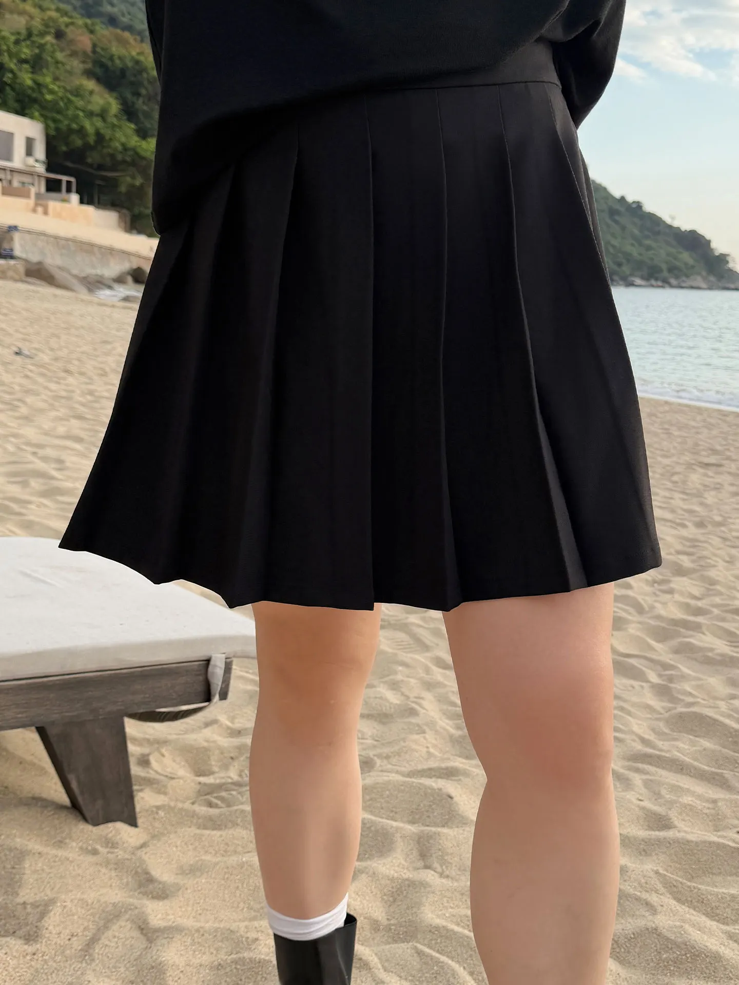 

plus Size Women's A-Line Knee-Length Pleated Skirt High Waist Slimming Half Body Summer Fashion Korean Style Commute