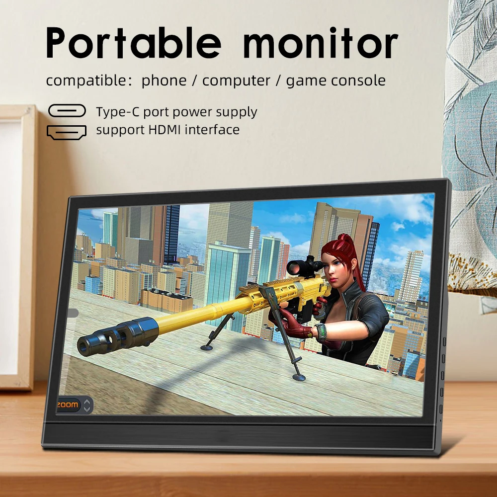 Imagem -04 - Monitor Portátil do Jogo Painel de Tft Hdmi Compatível Monitor do Portátil 11.6 13.3 1366x768 16:9 hd 60hz Ps4 Ps5