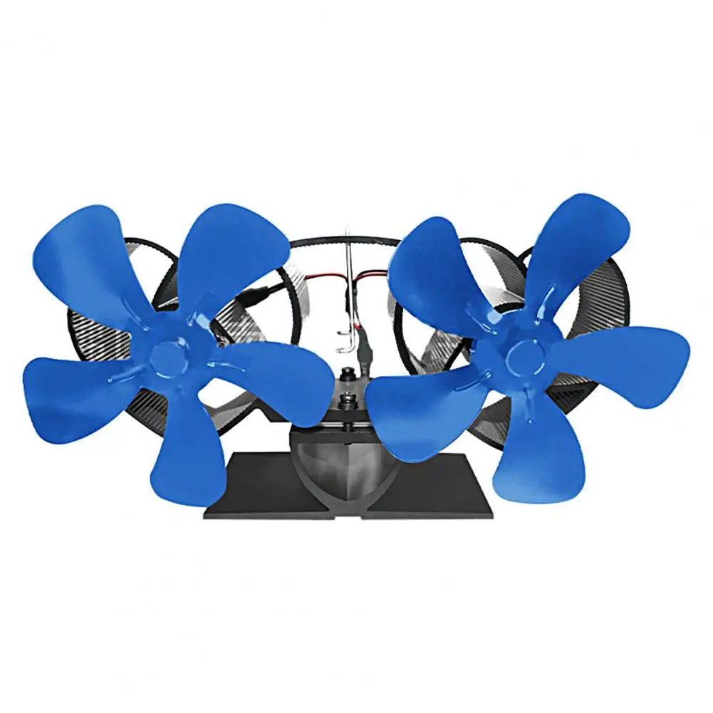 

Fireplace Fan Useful Self-start 8 Colors 12 Blade Double-head Ice Fishing Stove Fan for Outdoor